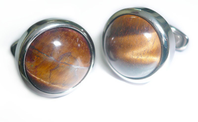 tiger eye gemstone cufflink,gemstone jewelry,metal cuff link