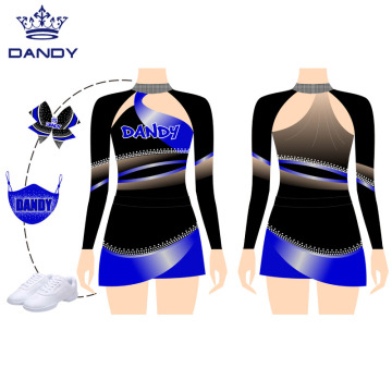 Uniformes de cheerleading pour jeunes filles avec jupe plissée