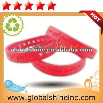 yellow embossed silicone wrist band