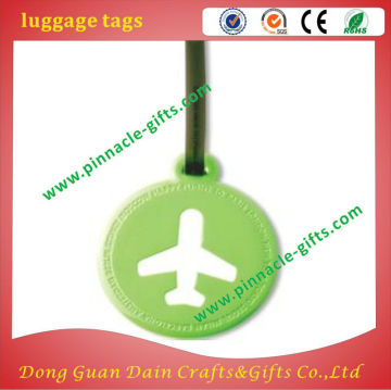 Round Green PVC Luggage Tags for Travel Bag