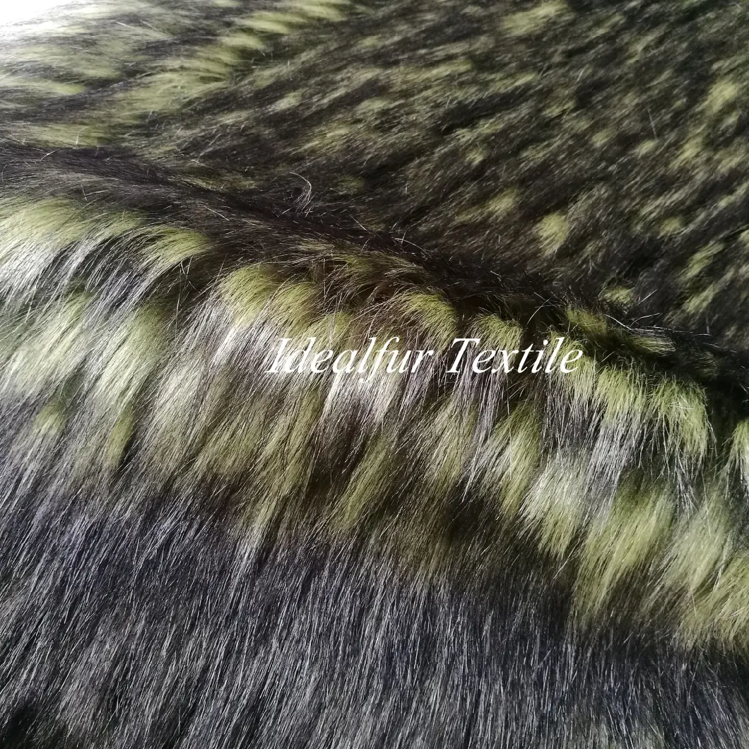 Green Jacquard Imitation Fox Fake Fur Faux Fur