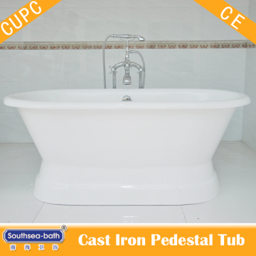 high Qualified Cast Iron enameled Pedestal Bathtub/freestanding bathtub