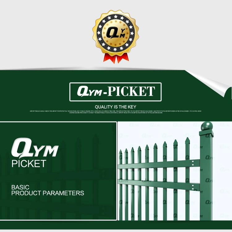 Welded Spear Top Steel Fence Spaced Picket Fence