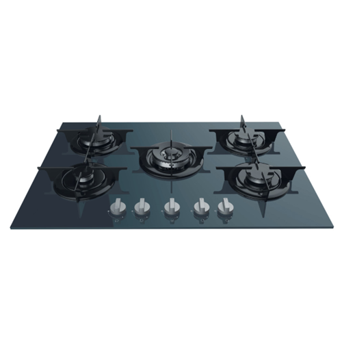 Slim Gas Hobs Indesit Black Glass Top