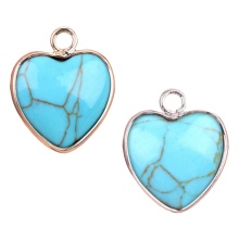 Turquoise Love Heart Charms Pendant for Making Jewelry