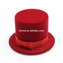 Magician Hat Shape Velvet Display Box Jewelry Gift Rings Earrings Case Red