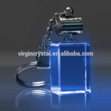 Wholesale customized logo crystal glass led keychain
