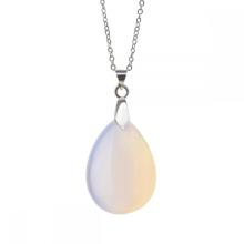 Opal 28x35MM Waterdrop Pendant Necklace with 45CM Silver Chain