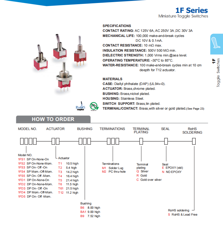 Miniature Toggle Switch