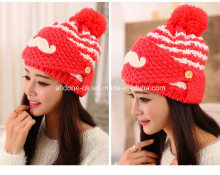 Hand Knitted Hat Embroidered Knitted Beanie Beard Hat