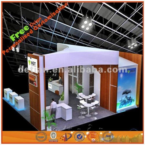 black color Display booth of 3mX6m for trade show 3-sides open retail display stand in Shanghai