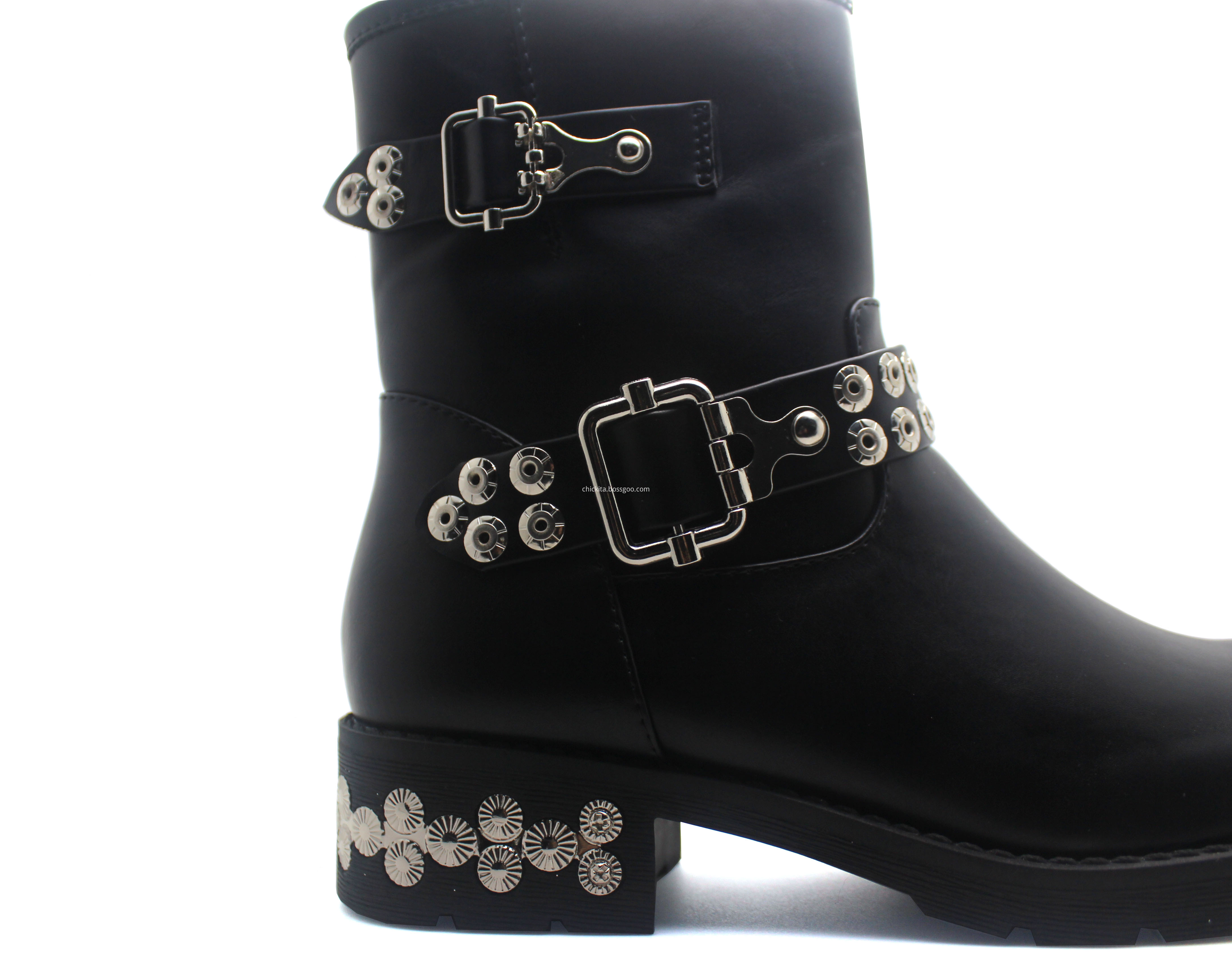 Fashion Flat  Martin Ladies Boots With Rivet decoration