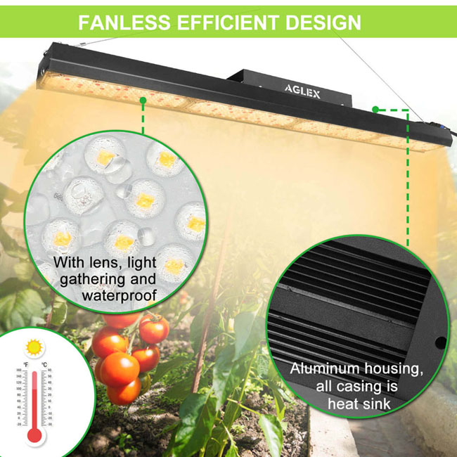 El panel de espectro completo regulable de 120W crece ligero