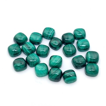Natural Malachite Pillow Shape Cut Ring Face