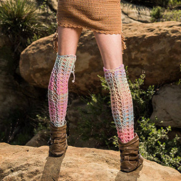 Leg Warmers Merino Wool Thigh Highs Crochet Knee Socks