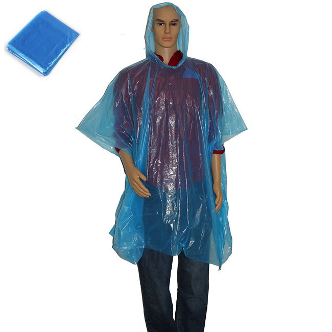 البلاستيك الترويجية المتاح المعطف المطر