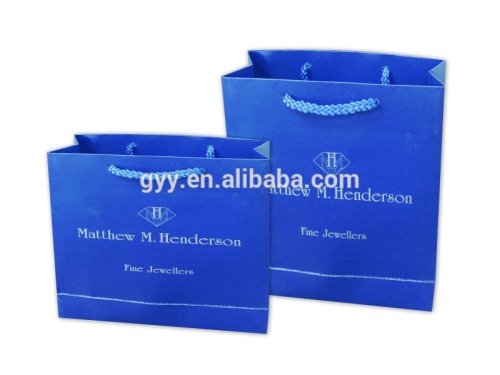 Simple Shiny Blue Logo Printing Paper Gift Bag