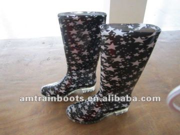 pvc high heel rain boot