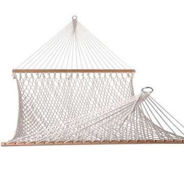 Cotton Rope Double Net Hammock with Wood Spreader - Free Sample