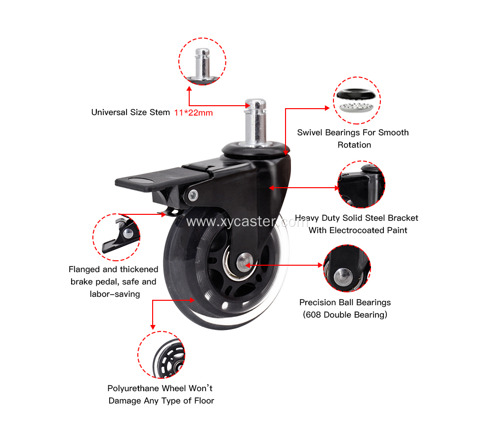 Office Chair wheels 3 inch Swivel