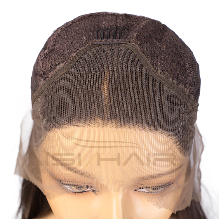 Aisi Hair Hot Selling Long Silky Straight Brown Wig Middle Part Swiss Lace Wig Cheap Synthetic Lace Front Wigs For Black Women
