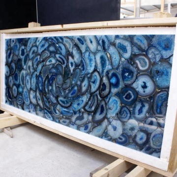 Luxury blue agate stone slab for wall