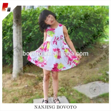 childrens sleeveless printed flower dress