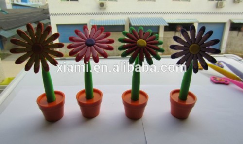 new product beautiful sunflower shape silicone pen magnet