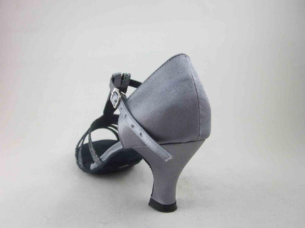 Ladies Grey Satin Dance Shoes Uk