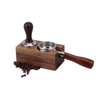 Tamping Station Espresso Tamper Holder with solid wood