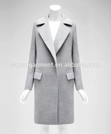popular long dress woolen cloth coat