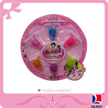 Kids plastic princess ring toy lip gloss makeup set mixed