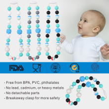Food grade silicone teething beaded necklace