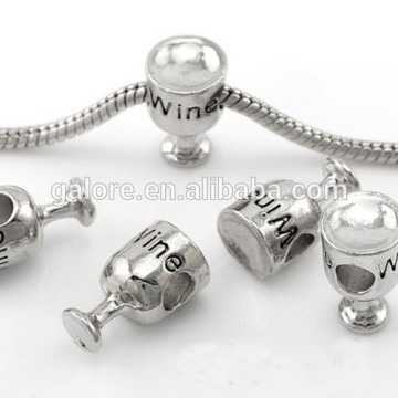 wine cup european style metal silver bead