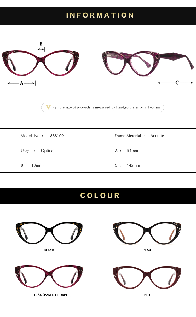 Diamond women optical frame