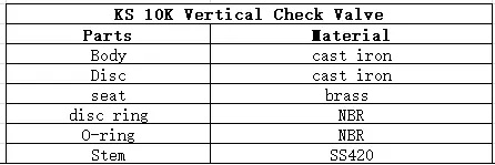 ks 10K vertical check valve
