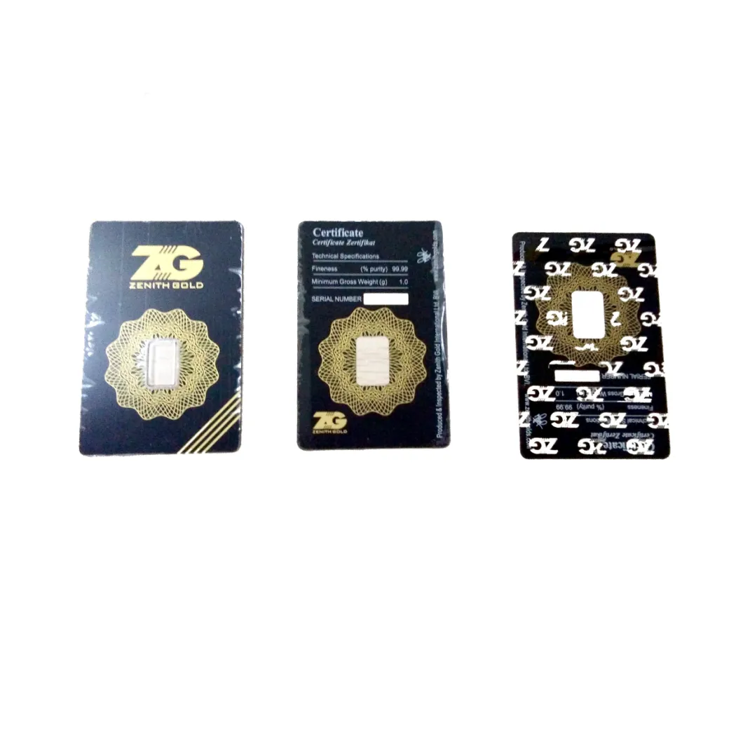 Custom Security Gold Coin PVC Card Anti-Counterfeiting Card Sleeve