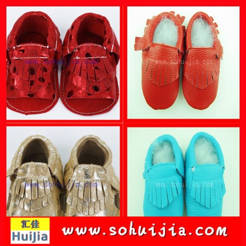 China Guangzhou cheap funny color sweet bow and tassels moccasin baby baba shoes