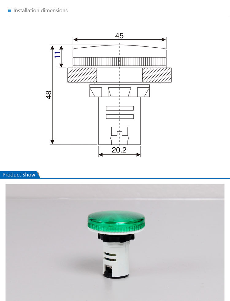 Saip/Saipwell AD56-22L Enclosure Signal Light,Led Indicator Light