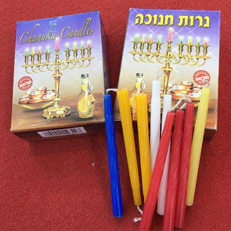 Lilin Multicolored Chanukah Hiasan Berwarna