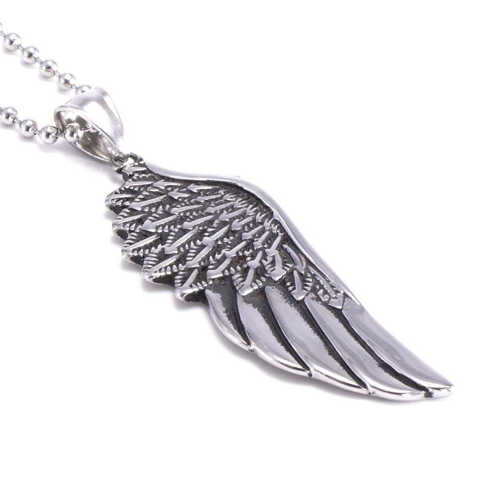 Stainless Steel Vintage Gothic Feather Angel Wing Pendants