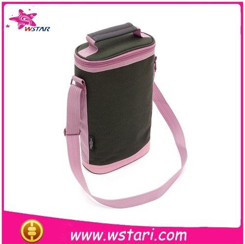 new style korean style lunch cooler bag hot sale white dot polyester double-deck insulated lunch bag