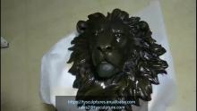 Home decoration wall hanging life size casting bronze lion head