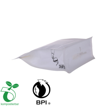 Biodogradebare aanpassen Koffie Hersluitbare materiaaltas met vlakke bodem ritssluiting
