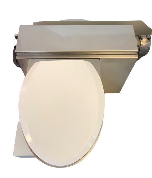 Hocheffizientes Vakuum-Toilettensystem für Wohnmobile. High Efficiency RV Vacuum Toilet System.