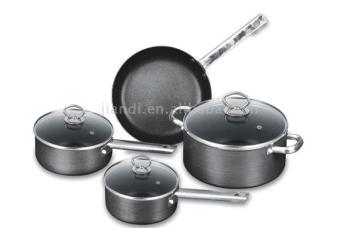 7PCS HARD ANODIZED COOKWARE SET