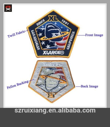 Custom sew-on twill fabric clothing embroidery patches