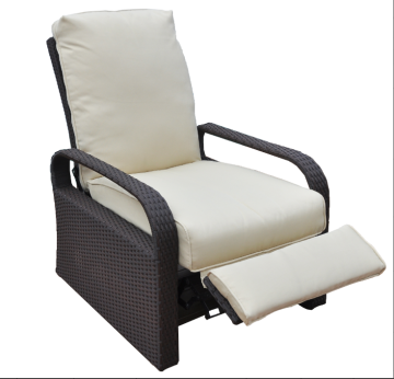 Aluminum frame with rattan weaving recliner chair