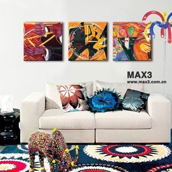 Canvas art painting clock art clock for restaurant home decor