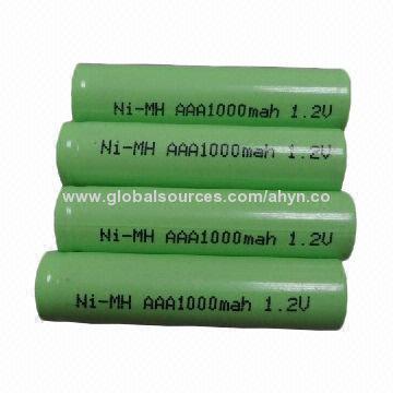 NiMH Rechargeable AAA1000 1.2V Batteries for LED Lighting Products, 1C Standard Charging